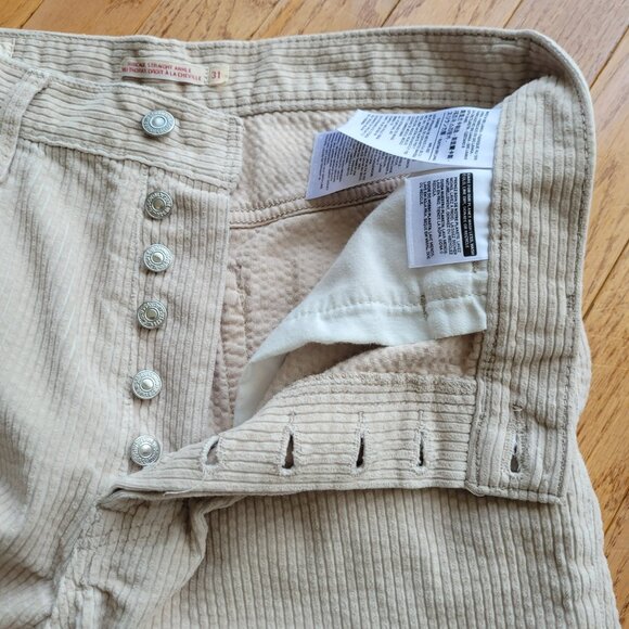 Levis Ribcage Straight Ankle Straight Corduroy Pant Sandshell Wide wale - Picture 10 of 16
